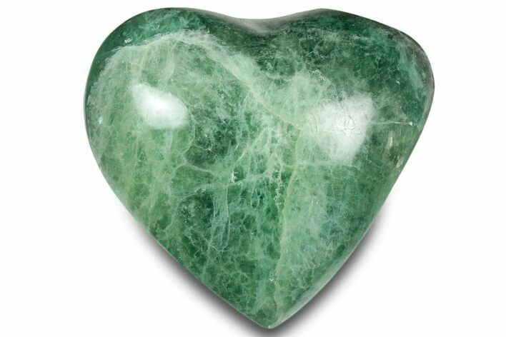Polished Fluorescent Green/Purple Fluorite Heart - Madagascar #323125